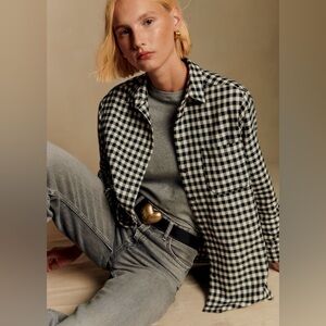 Sézane Max Black and Ecru Check Shirt Size 36EU/ US4